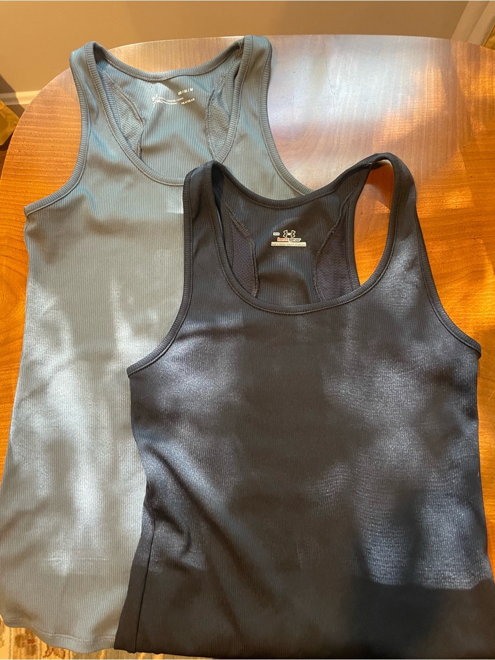 Under Armour Ribbed Racerback Tank Tops - Black & Gray